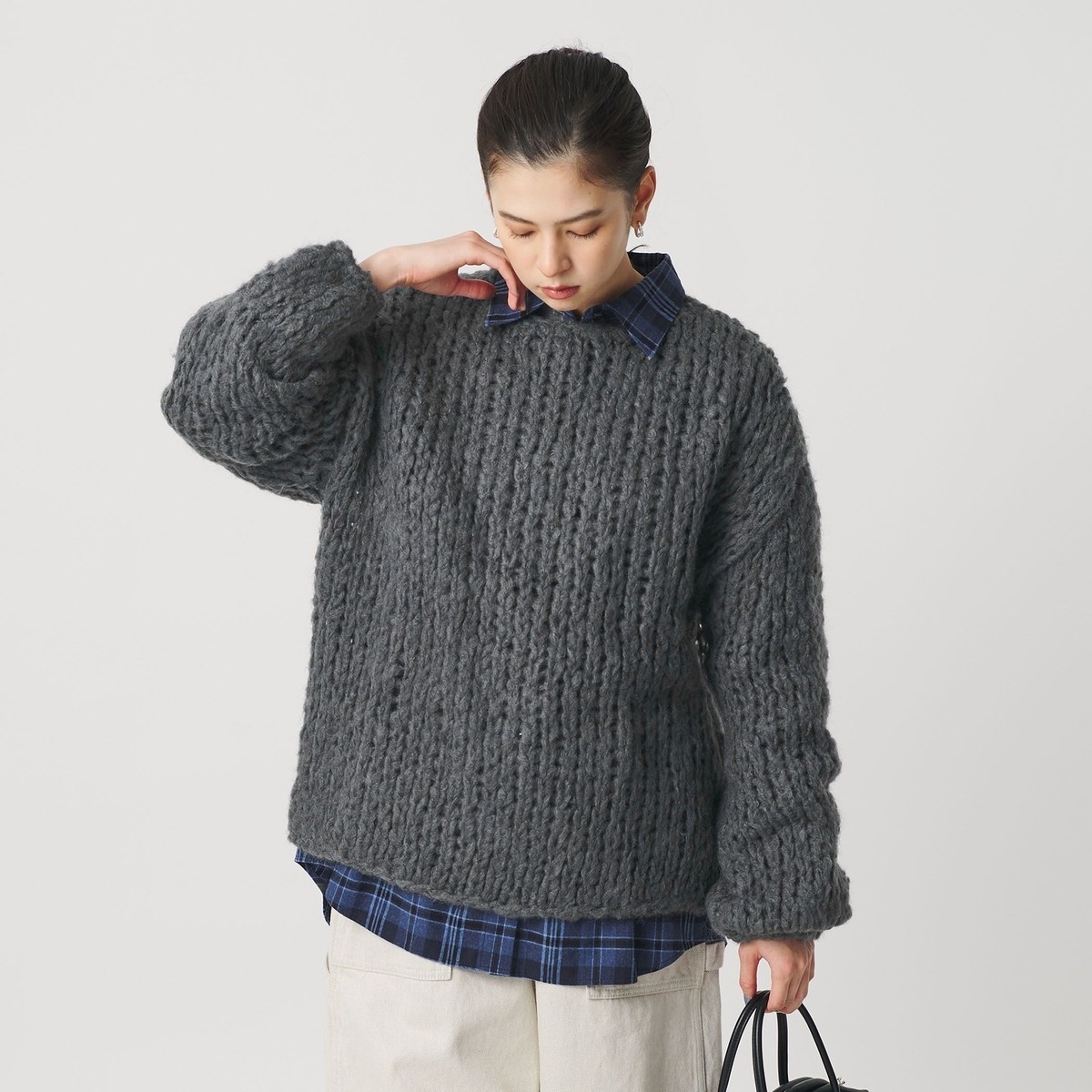 ウールモヘヤナイロン ルーズニットプルオーバー | ビューティー