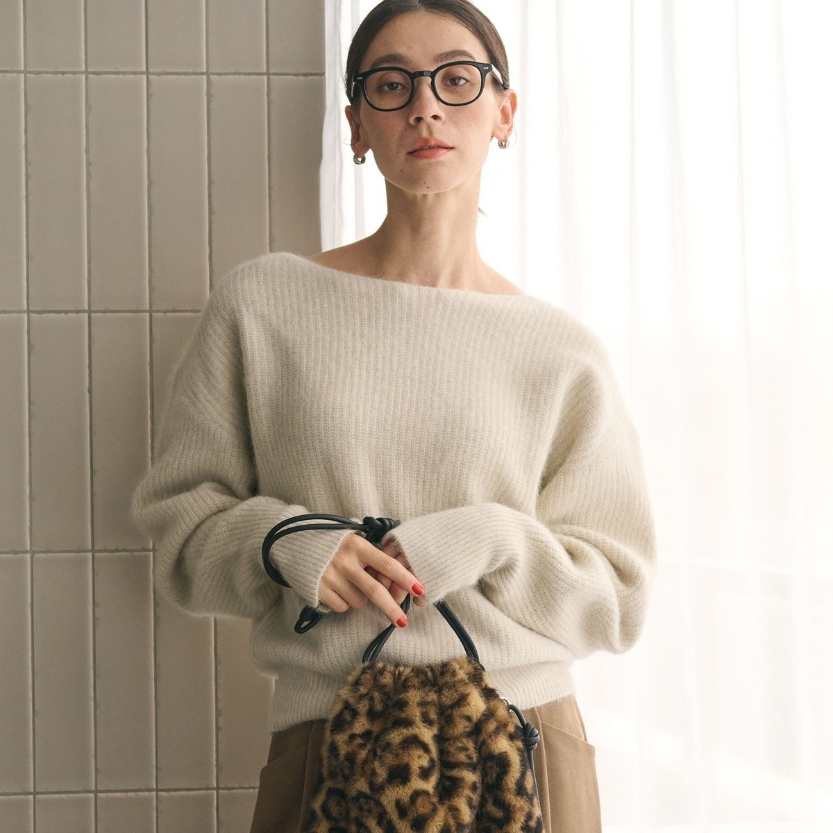 【新品・未使用】ENDAY 2wayチェックニット cc009-24066-02b.jpg?basethum=225