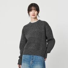 ウールブレンド シルクネップ ニットプルオーバー