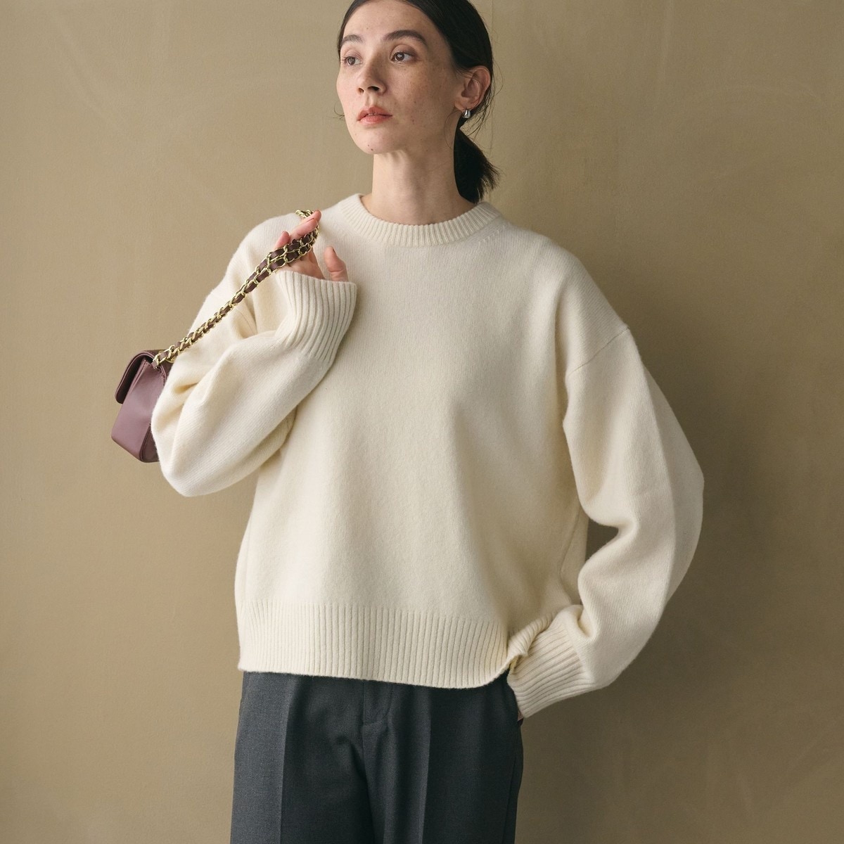 ウールカシミヤ アクア クルーネックニット | ビューティー＆ユース