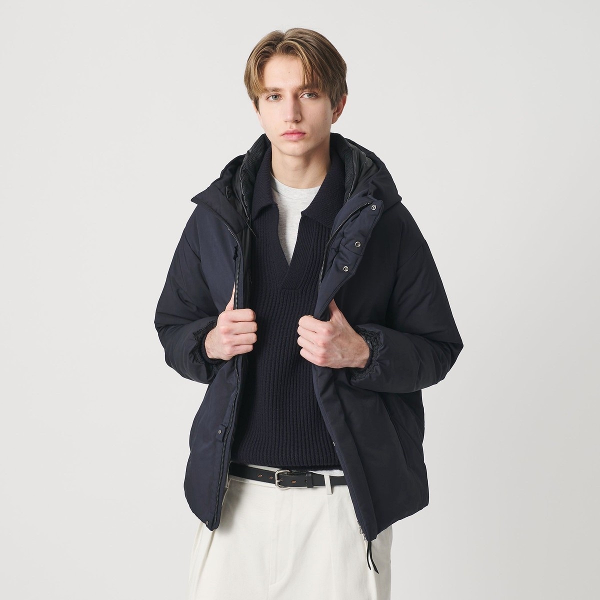 【美品】B＆Yユナイテッドアローズ 小松マテーレリラックスフードダウンジャケット 小松マテーレ リラックス フード ダウンジャケット 700FP 撥水機能