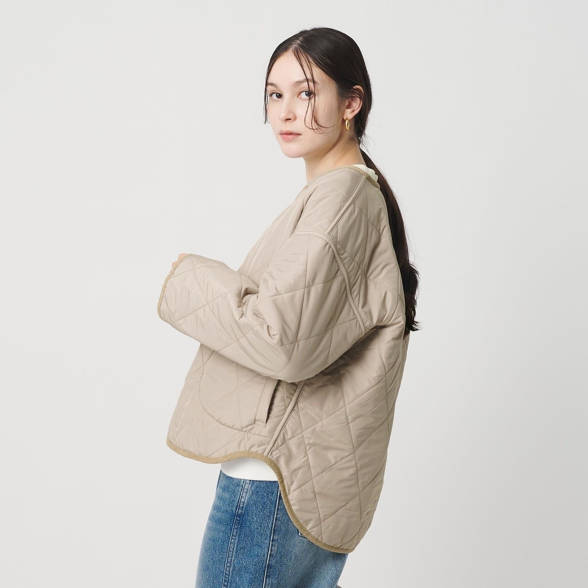 洗える】フォギーシアーVカラーショートブルゾン | ノーブル(Noble