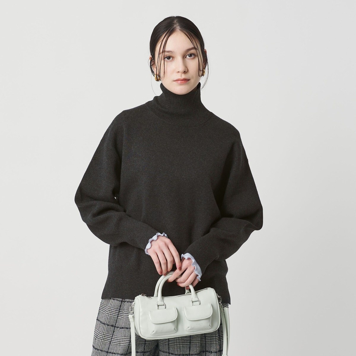 ミラノリブ タートルネック ニットプルオーバー ウォッシャブル