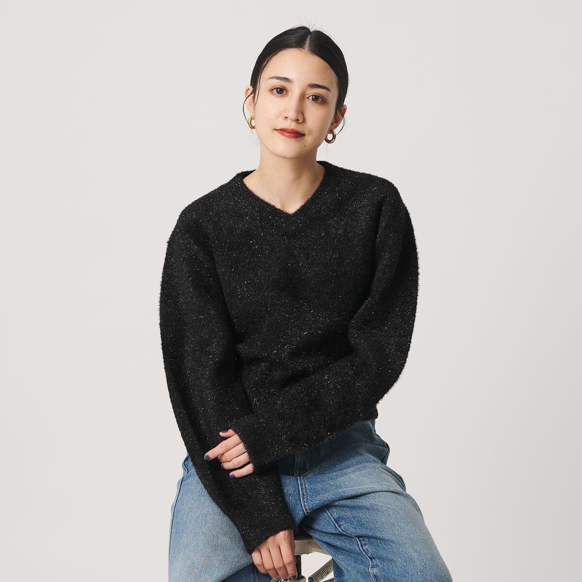 ウールフェザーVネックニットプルオーバー | ナノユニバース(NANO