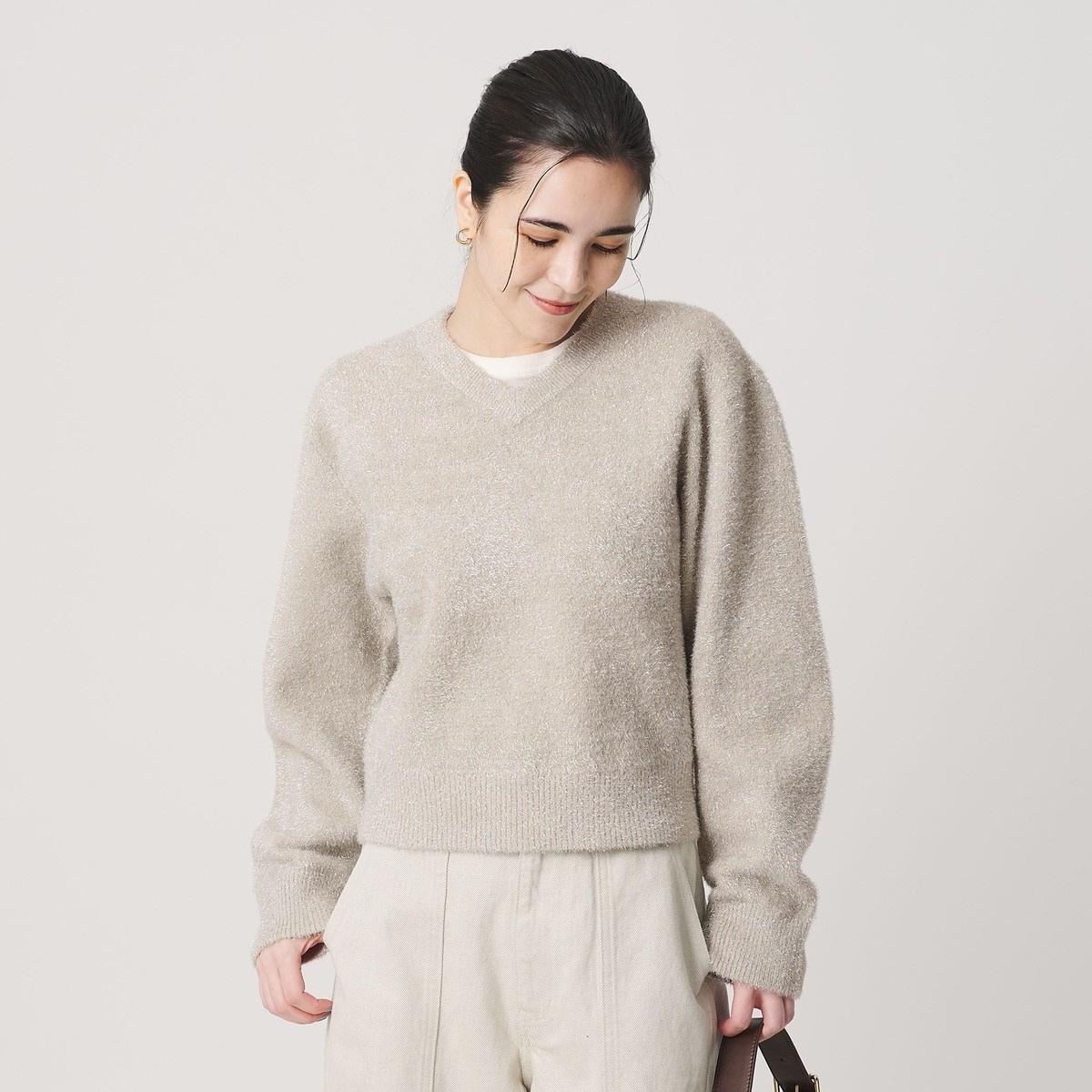 ウールフェザーVネックニットプルオーバー | ナノユニバース(NANO