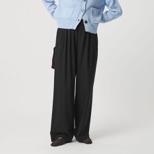 裏起毛ジョーゼット ワイドパンツ ウォッシャブル