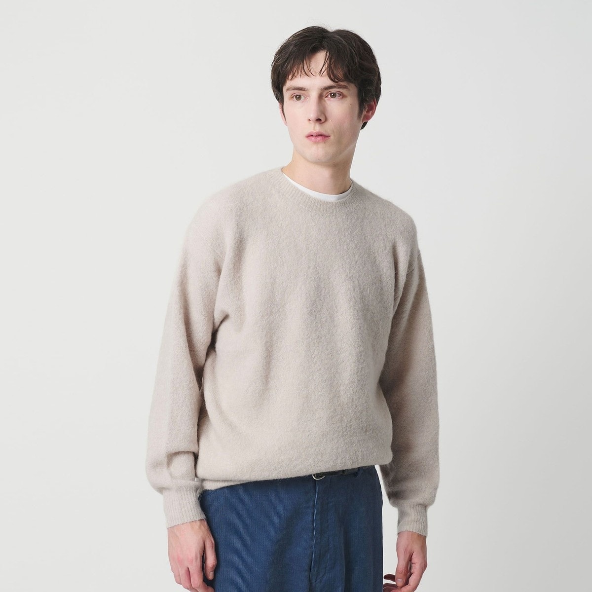 クリスプ アゼ フォルム クルーネック ニット ‐ウォッシャブル