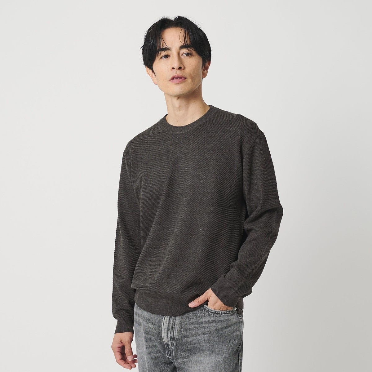 ドロップ ミラノ ミックス クルーネック ニット | ビューティー