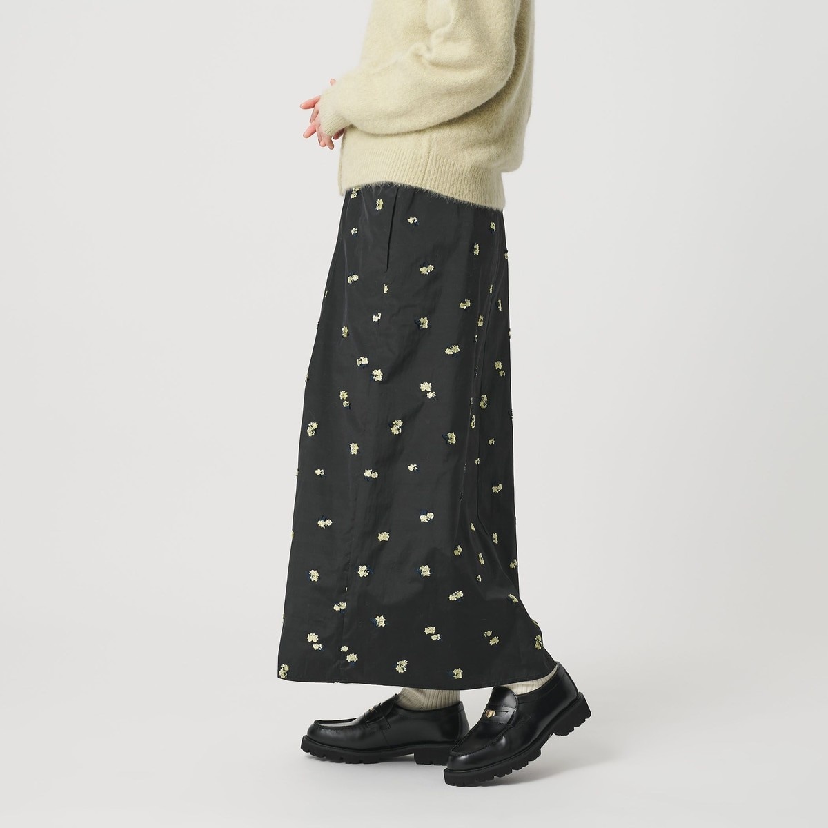 WEB限定】チェックタフタ ギャザースカート 23FW -ウォッシャブル