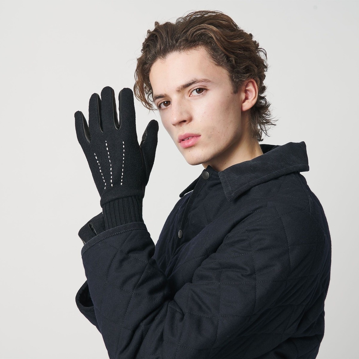 ERNEST W. BAKER / アーネストダブルベイカー】 Leather Gloves