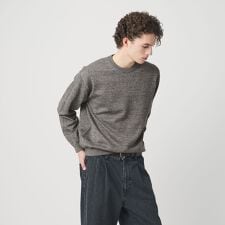 ハイブリッド リネン クルーネック ニット ウォッシャブル