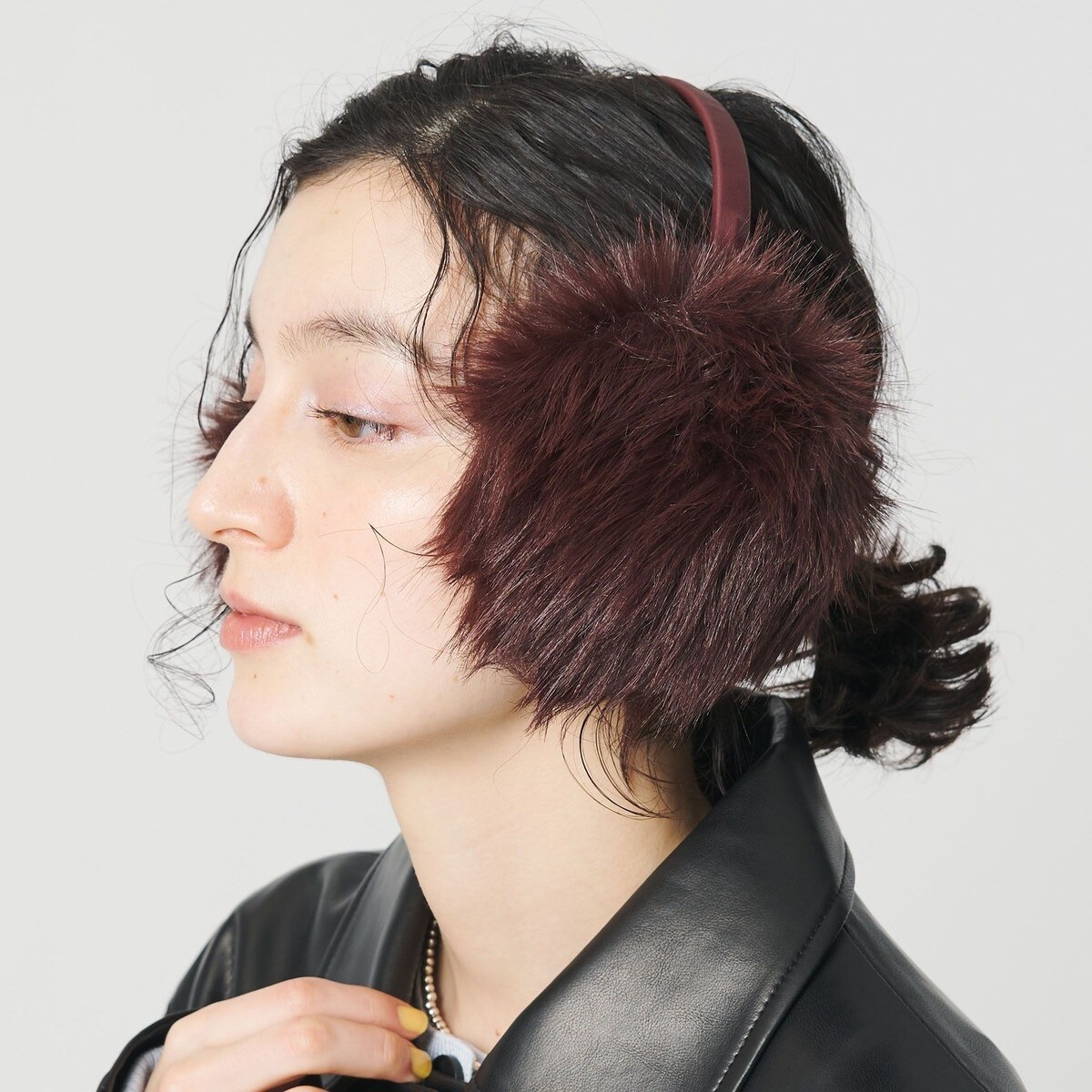 LILY BROWN×MARY QUANT】デイジーモチーフファーイヤーマフラー