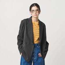 テーラード ダブルジャケット 吸水速乾 防シワ UV