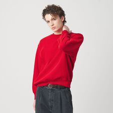 ピーチスキン ダメージ クルーネック スウェット