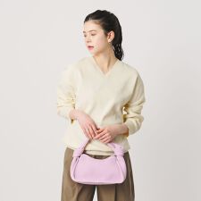 コットンブレンド Vネックニットプルオーバー ウォッシャブル