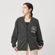 【別注】＜HEAR MY NAME＞ロゴ スウェットカーディガン ブラック