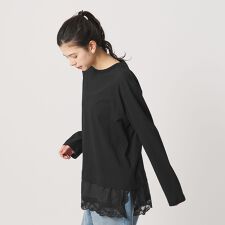 レースドッキング　ロングスリーブTシャツ
