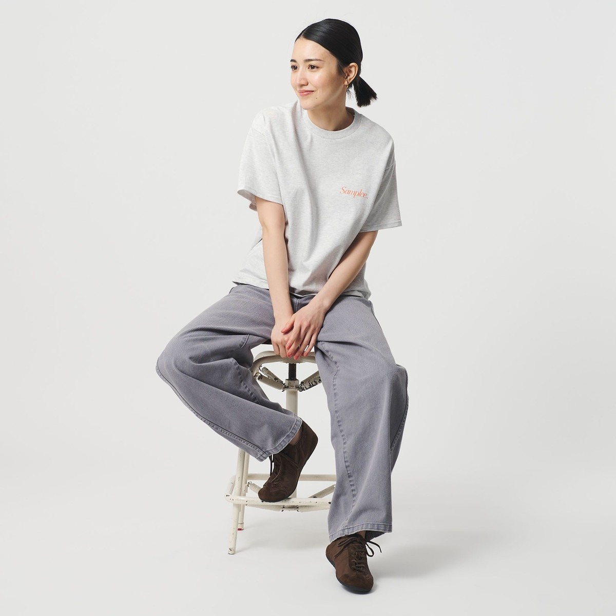 [�}���C]�y�ʒ��z��Samplee���V���[�g�X���[�u T�V���c ���C�g�O���[/�r���[�e�B�[�����[�X ���i�C�e�b�h�A���[�Y�iBEAUTY&YOUTH�j LT.GRAY