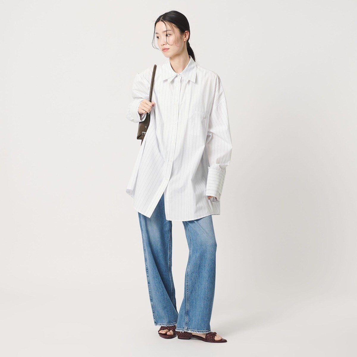PROVOKE ストライプビッグシャツ ブラウス シャツ 「provoke 
