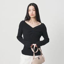 フロントタック リブニットプルオーバー