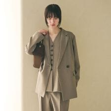 【WEB限定 Wardrobe DAILY MINIMAL】メランジ ダブルジャケット ウォッシャブ