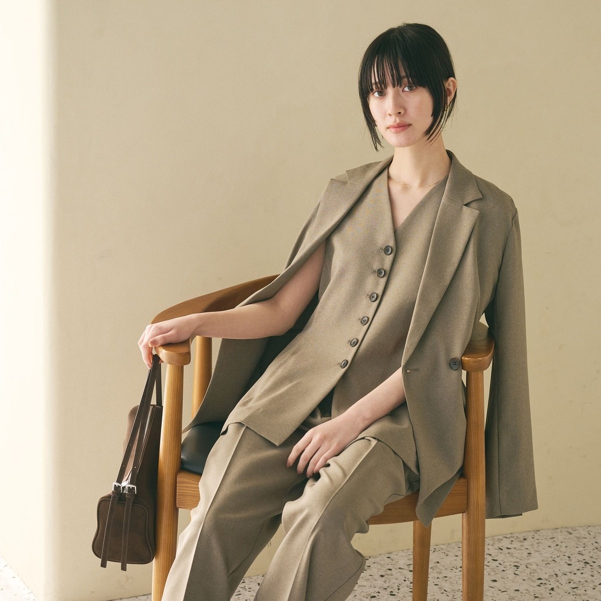 毛ブレンド ヘリンボーン ジャケットコート | ビューティー＆ユース