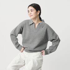 【WEB限定 Wardrobe DAILY MINIMAL】スキッパーニットプルオーバー ウォッシャ