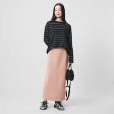 【WEB限定 Wardrobe DAILY MINIMAL】ミラノリブ ニットスカート ウォッシャブ