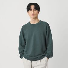 パール ステッチ フォルム クルーネック ニット ウォシャブル