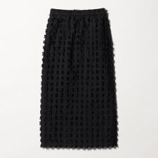 スクエア フリンジ ジャガード スカート