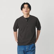 エアミラノ ヘンリーネック ニット ウォッシャブル 抗菌 防臭機能付き