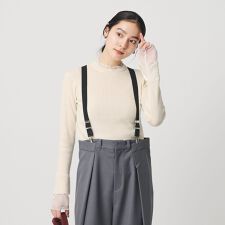 【WEB限定 Wardrobe DAILY MINIMAL】レースコンビ リブニットプルオーバー ウ