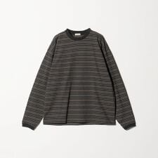 オルタネイトボーダー ボリュームスリーブ クルーネック カットソー