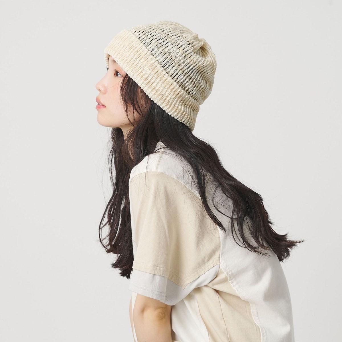 [�}���C]��RACAL���V�A�[ ���b�V�� �j�b�g�L���b�v/�r���[�e�B�[�����[�X ���i�C�e�b�h�A���[�Y�iBEAUTY&YOUTH�j BEIGE