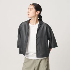 レーヨンキュプラブレンド オープンカラーシャツ | ビューティー 