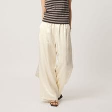 アセテートサテン ワイド イージーパンツ ウォッシャブル/オフホワイト