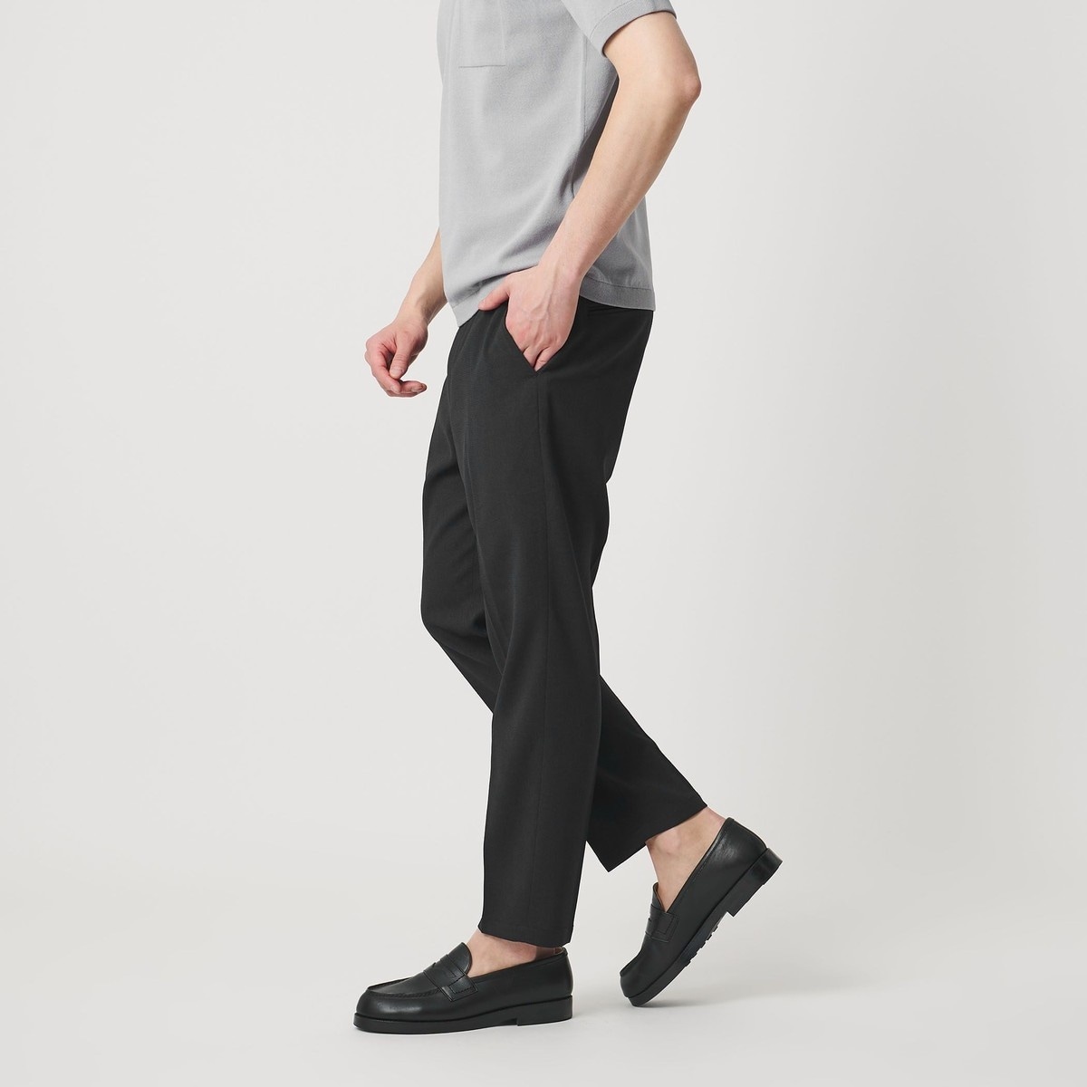 BY TW カーム テーパード アンクルパンツ WEB限定 WARDROBE SMART】フラックスライク テーパード アンクルパンツ