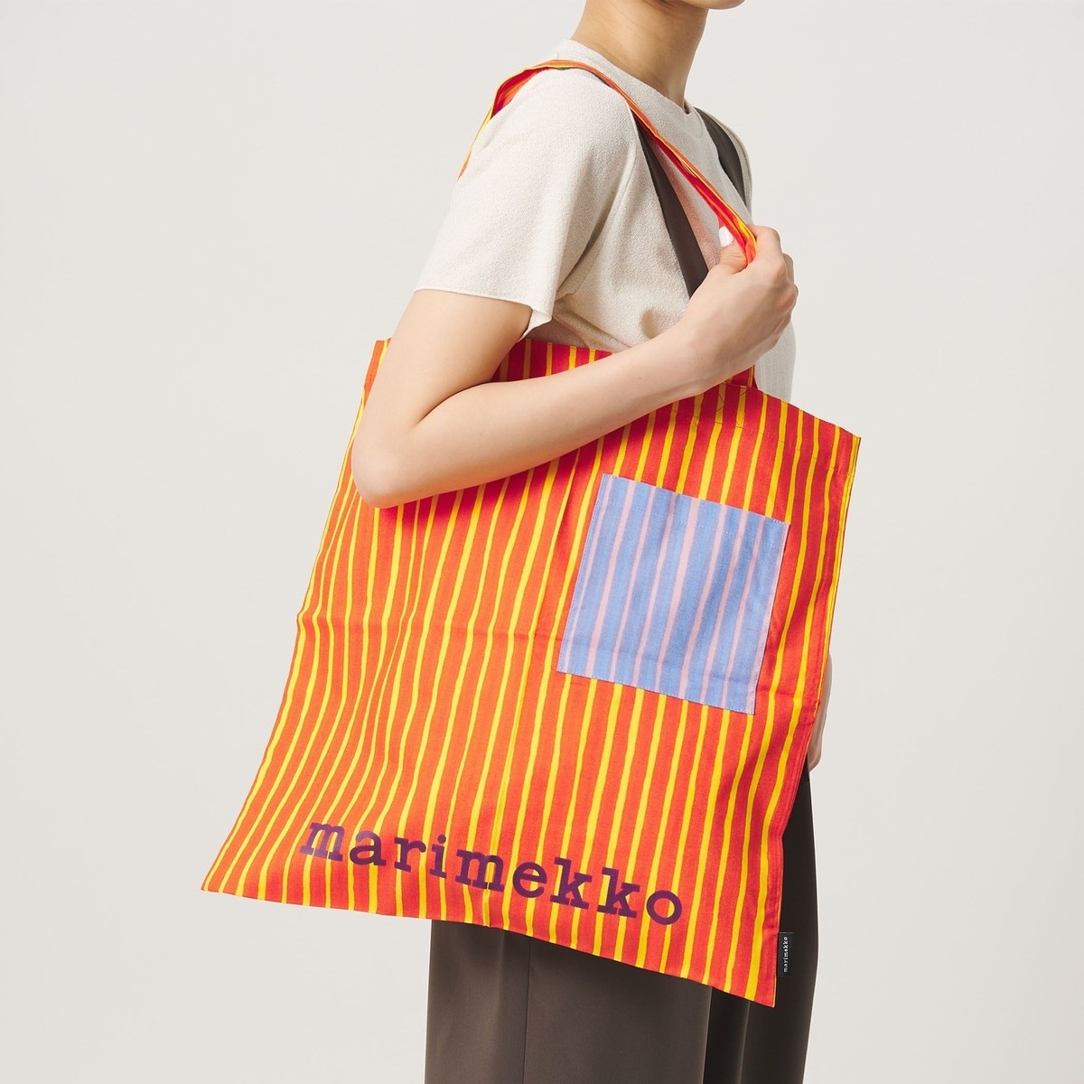 【フィンランド】マリメッコショルダーバッグ＆Tシャツ2点 M-Lオレンジ ⑤ marimekko＞PICCOLO トートバッグ | ビューティー＆ユース