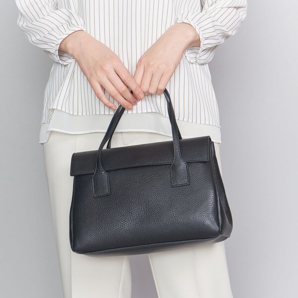 ELYSIR＞レザーフラップボストンショルダーバッグ