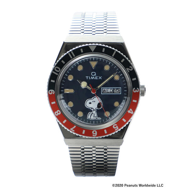 腕時計(アナログ)TIMEX Q PEANUTS 70周年記念 3針ウォッチ スヌーピー ペプシ - 時計