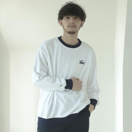 LACOSTE × BEAMS ／ 別注 2トーン クルー スウェット 