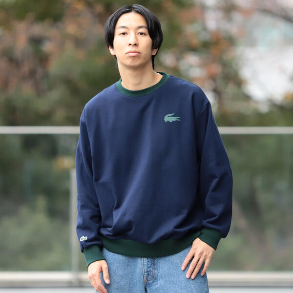 ＬＡＣＯＳＴＥ × ＢＥＡＭＳ ／ 別注 ２トーン クルー スウェット