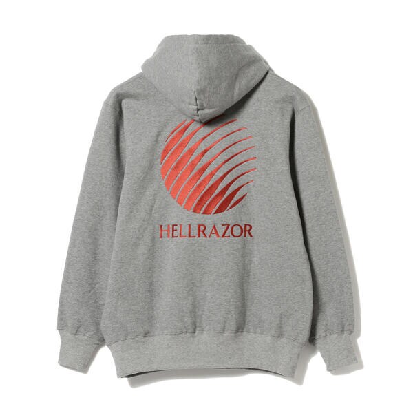 Hellrazor】刺繍ロゴ パーカー Lサイズ グレー ヘルレイザー HELLRAZOR
