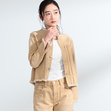 RED CARD × Ray BEAMS ／ 別注 ノーカラー デニム 