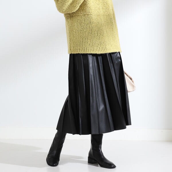 【新品】Ray BEAMS フェイクレザープリーツスカート Ray BEAMS ／ フェイクレザー プリーツ スカート