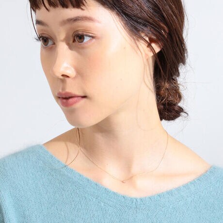 Ray BEAMS ／ K10 ミニ スクエア ダイヤモンド ネックレス 
