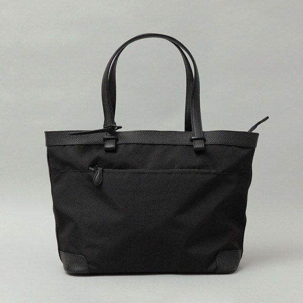 SHIPS シュリンクレザー × ファブリック コンビ トートバッグ SHIPS トートバッグ SHIPS: シュリンクレザー × ファブリック