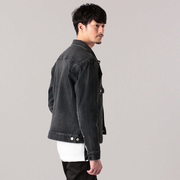 美品✨シップス SHIPS ストレッチデニムジャケット RED CARD×SHIPS： 別注 ストレッチ ブラックデニム