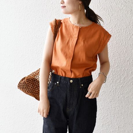 WEB限定】〈手洗い可能〉2WAYリネンレーヨン袖レースブラウス 