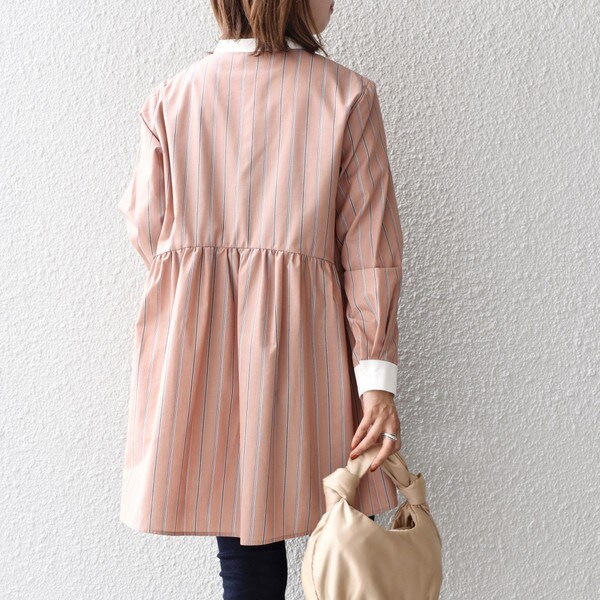 美品✨定価１.１万❤️　ピンク　シップス　洗える　ブロードペプラムブラウス◇ 手洗い可能〉ブロードペプラムブラウス◇ | シップス(SHIPS